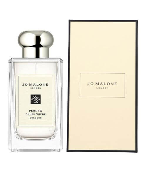 Jo Malone Peony & Blush Suede tester with branded box and full-size bottle