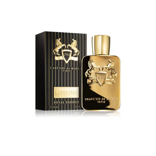 Boxed presentation of Godolphin showing branded test packaging and capped bottle