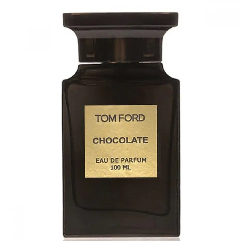 Tester version of Tom Ford Chocolate in dark opaque bottle with square shoulders and signature branding