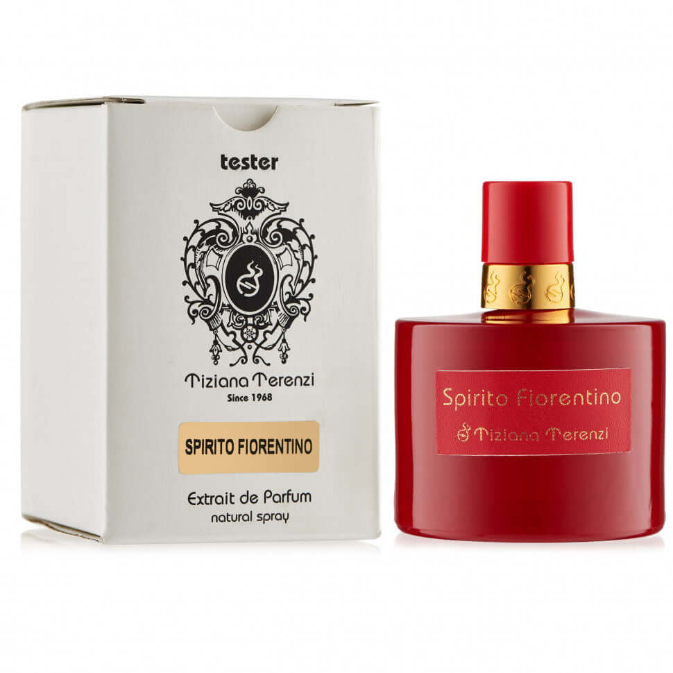 Tiziana Terenzi Spirito Fiorentino 100ml/3.4oz Unisex Tester – warm spicy leathery fragrance bottle with cap and tester box