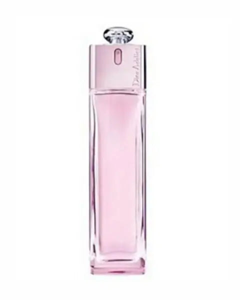 Christian Dior Addict 2 Women tester in tall rectangular bottle with metallic pink top and soft blush liquid