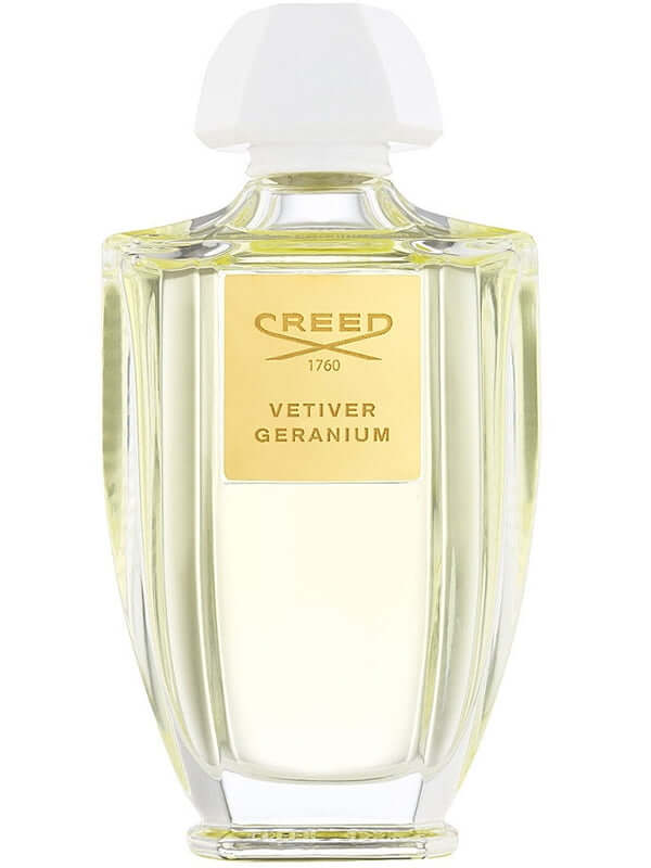 Vanisia by Creed showcased in tall clear glass flacon with refined pale yellow fragrance