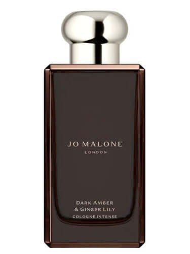 Jo Malone Dark Amber & Ginger Lily tester bottle with metallic cap on white background