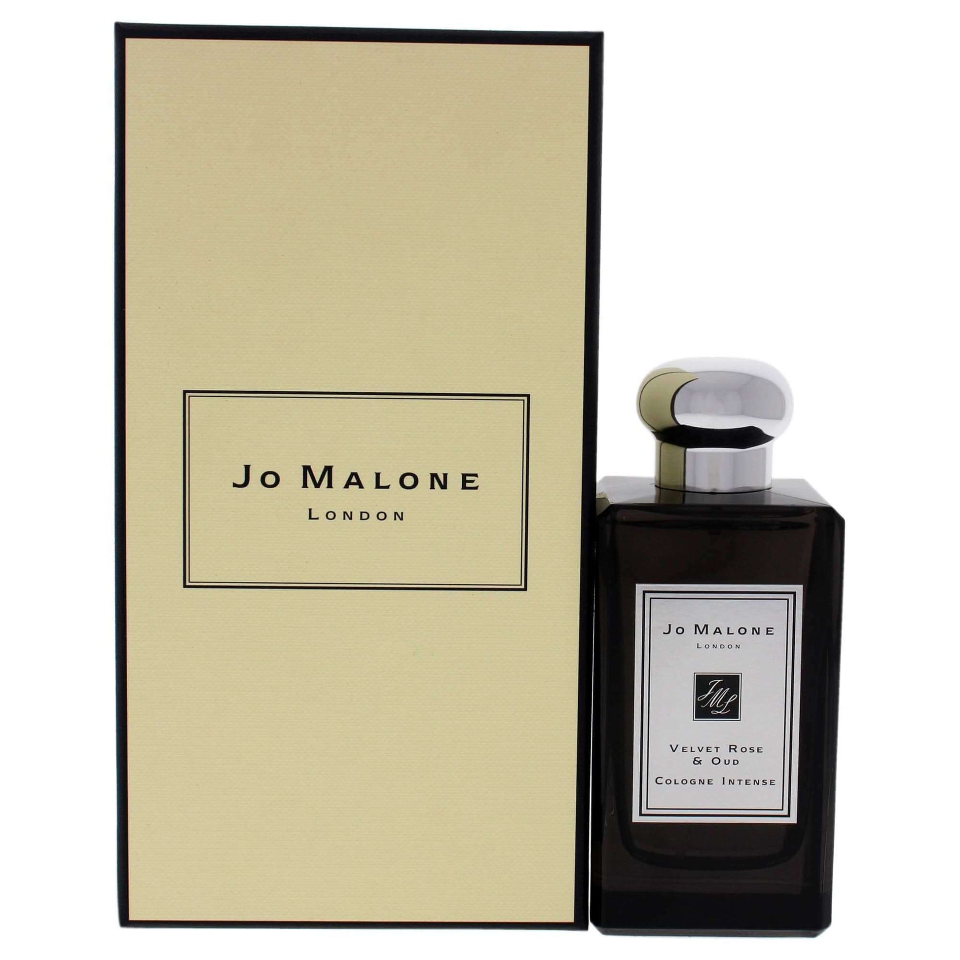 Jo Malone Velvet Rose & Oud 100ml tester shown with cream box and black label bottle