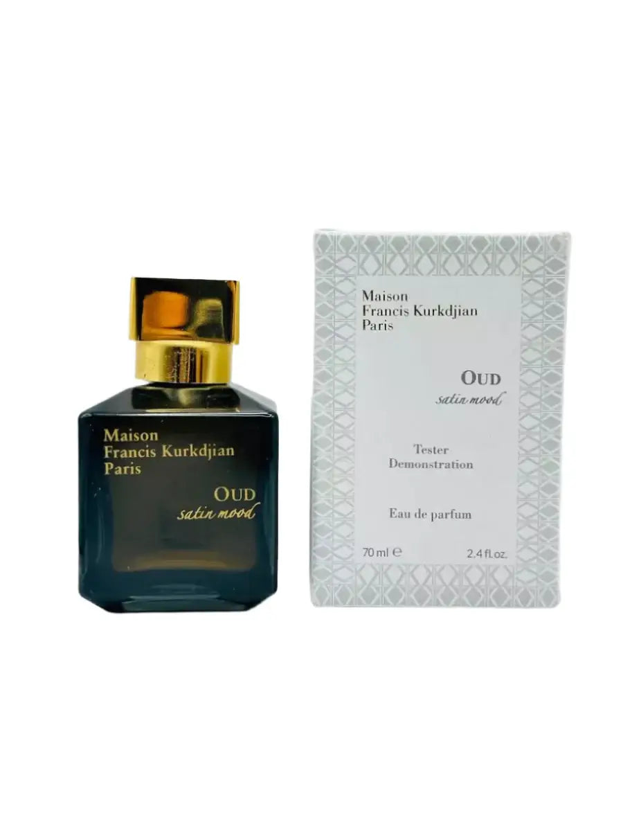 Maison Francis Kurkdjian Oud Satin Mood Unisex 70ml/2.4oz EDP Tester, perfume bottle with cap, luxury fragrance, tester box included, rich oriental scent. Maison Francis Kurkdjian perfumes