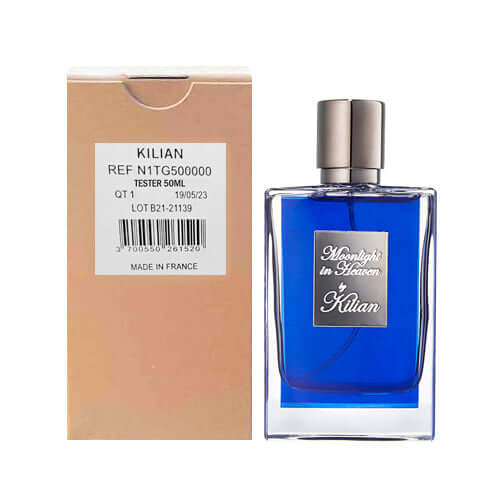 Fragrance with cap shown beside plain tester box against light backdrop