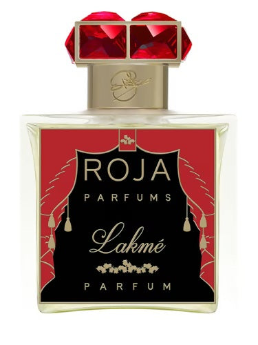 Roja Parfums Lakmé Parfum 100ml bottle with red gemstone cap and gold detailing