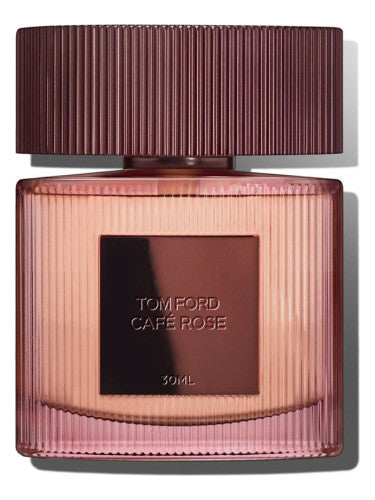 Tom Ford Cafe Rose women’s Eau de Parfum 100ml bottle showcasing elegant design with rose hues and distinctive cap. Tom Ford perfumes