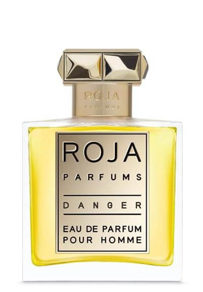 Discounted Roja Dove Danger Pour Homme 50ml Eau de Parfum tester, featuring a sleek bottle with cap and a bold, woody-spicy fragrance. Roja Dove perfumes