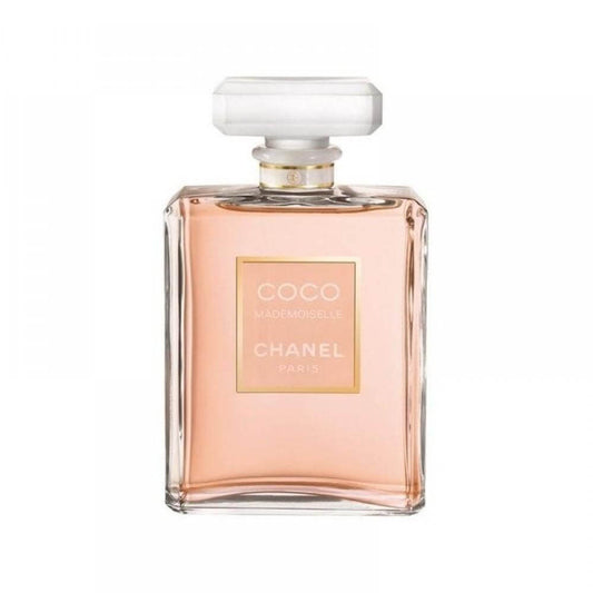 Chanel Coco Mademoiselle Women 100ml EDP Tester, showcasing a classic bottle with cap, exuding sophisticated floral and citrus notes.