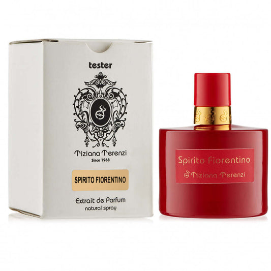 Tiziana Terenzi Spirito Fiorentino 100ml/3.4oz Unisex Tester – warm spicy leathery fragrance bottle with cap and tester box
