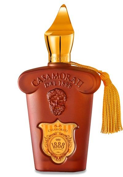 Elegant Casamorati 1888 bottle in matte amber glass with gold cap and tassel detail