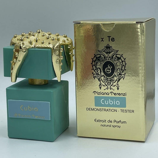 Tiziana Terenzi Cubia 100ml/3.4oz Unisex Tester bottle with cap and visible box in background